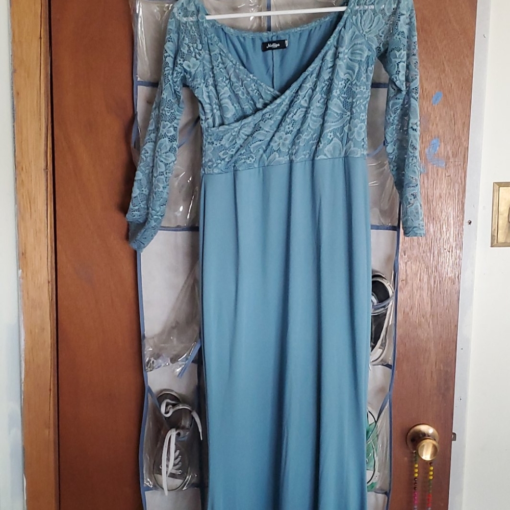 Blue maternity dress